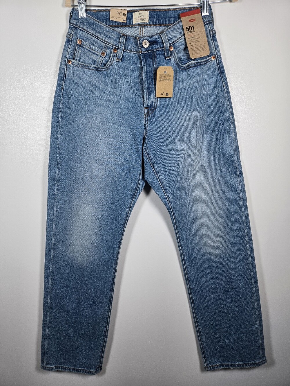NEW Levi's 501 Curve High Rise Straight Leg Button Fly Denim Jeans Women Size 28
